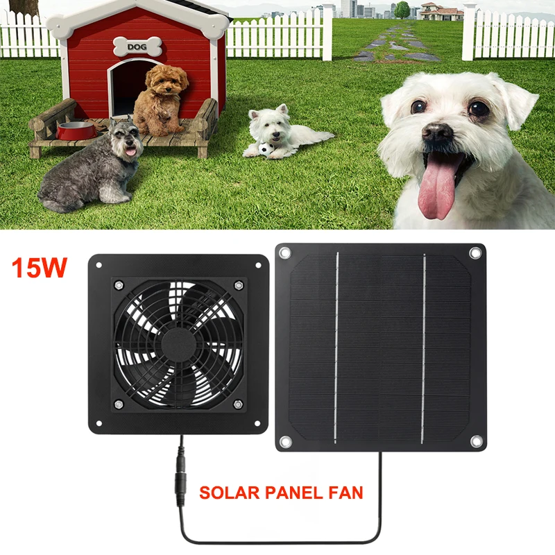 Renewable Energy House - 15 W Solar-Abluftventilator, Luftabsauger, 12 V,