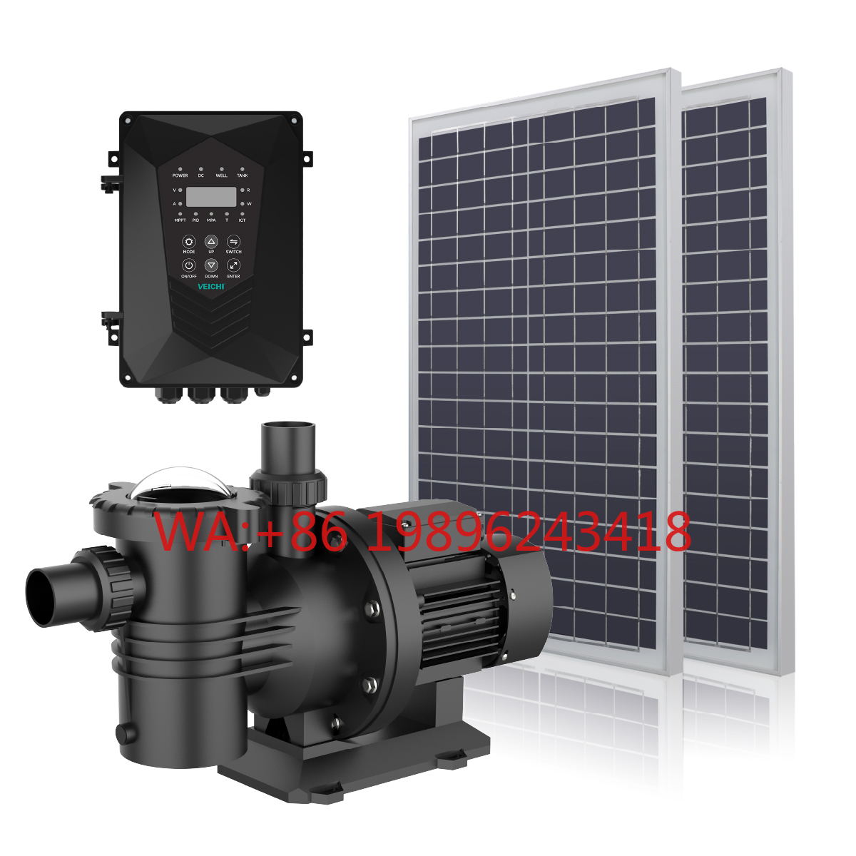 Hybrid Solar Inverter - VEICHI AC/DC Hybrid-Wechselrichter Schwimmbadfilter Zirkulationspumpe Komplettset